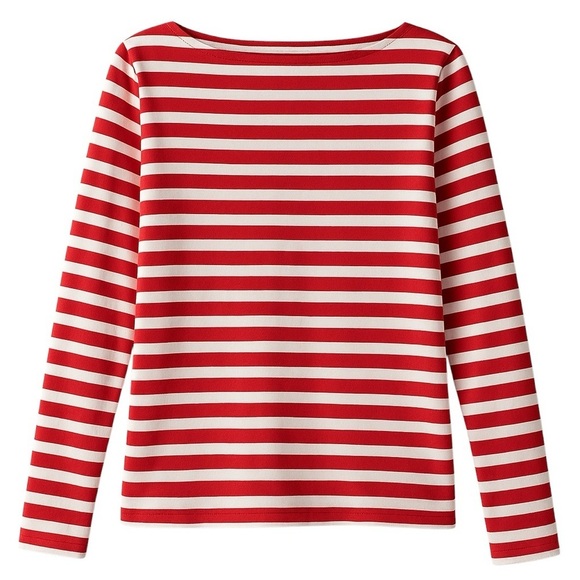 J. Crew Women’s Long Sleeve Red and White Striped Size XS 100% Cotton Shirt - Picture 3 of 4